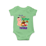 My First Onam Sadhya Celebration Romper - GREEN - New Born (Chest 14")