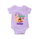 My First Onam Sadhya Celebration Romper - LILAC - New Born (Chest 14")