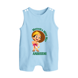 Maveli's Mini Me Romper Suit | Personalized Baby Romper Suit for Onam Celebrations - BABY BLUE - 0 - 5 Months Old (Chest 18")
