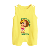 Little Mahabali Celebration Button Romper - PASTEL YELLOW - New Born (Chest 18")