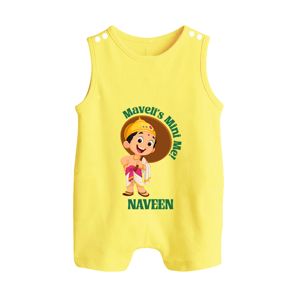 Little Mahabali Celebration Button Romper - PASTEL YELLOW - New Born (Chest 18")