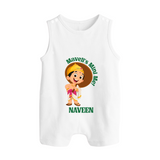 Little Mahabali Celebration Button Romper - WHITE - New Born (Chest 18")