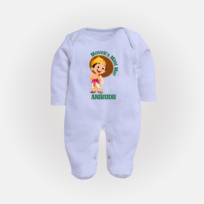 Maveli's Mini Me Sleep Suit | Personalized Baby Sleep Suit for Onam Celebrations - BABY BLUE - New Born (Chest 7.5")