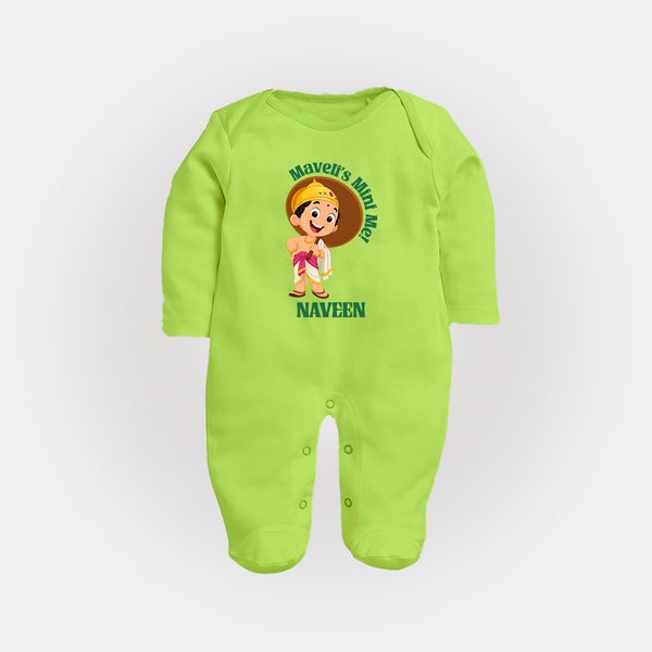 Little Mahabali Celebration Full Body Suit - LIME GREEN - New Born (Chest 7.5")