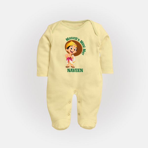 Little Mahabali Celebration Full Body Suit - PASTEL YELLOW - New Born (Chest 7.5")