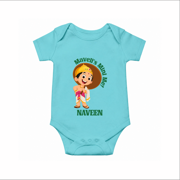 Little Mahabali Celebration Romper - ARCTIC BLUE - New Born (Chest 14")