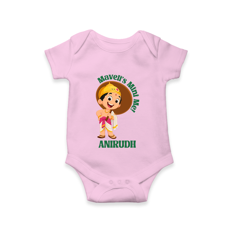 Maveli's Mini Me Romper / Onesie | Personalized Baby Romper / Onesie for Onam Celebrations - BABY PINK - New Born (Chest 14")