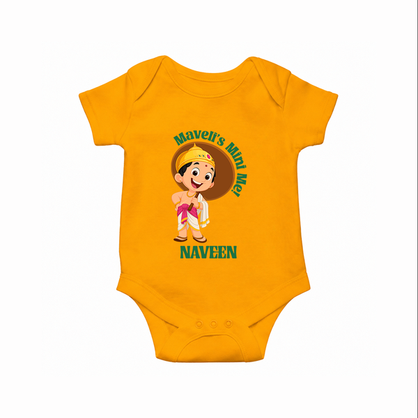 Little Mahabali Celebration Romper - CHROME YELLOW - New Born (Chest 14")
