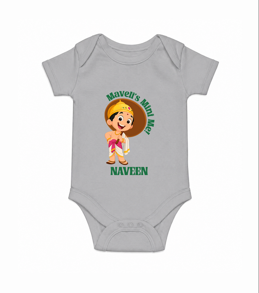 Little Mahabali Celebration Romper - GREY - New Born (Chest 14")