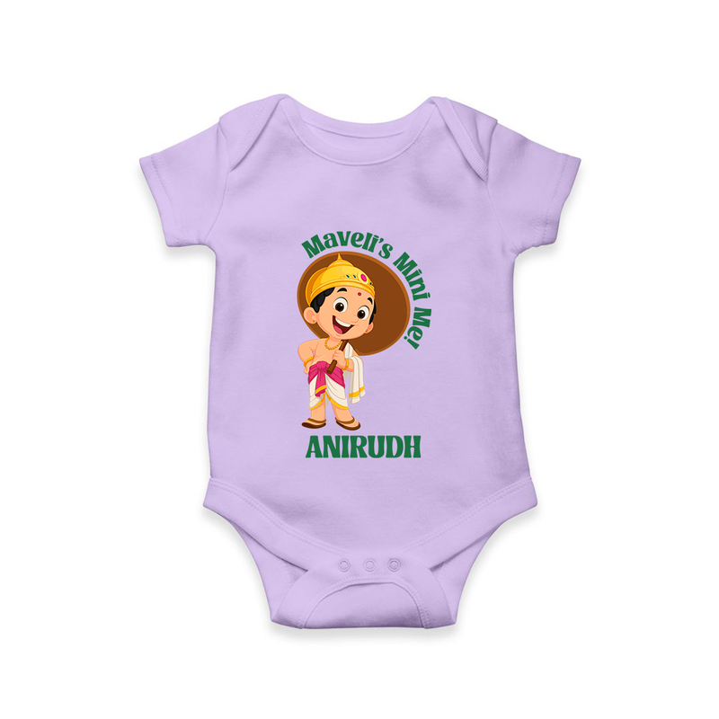 Maveli's Mini Me Romper / Onesie | Personalized Baby Romper / Onesie for Onam Celebrations - LILAC - New Born (Chest 14")