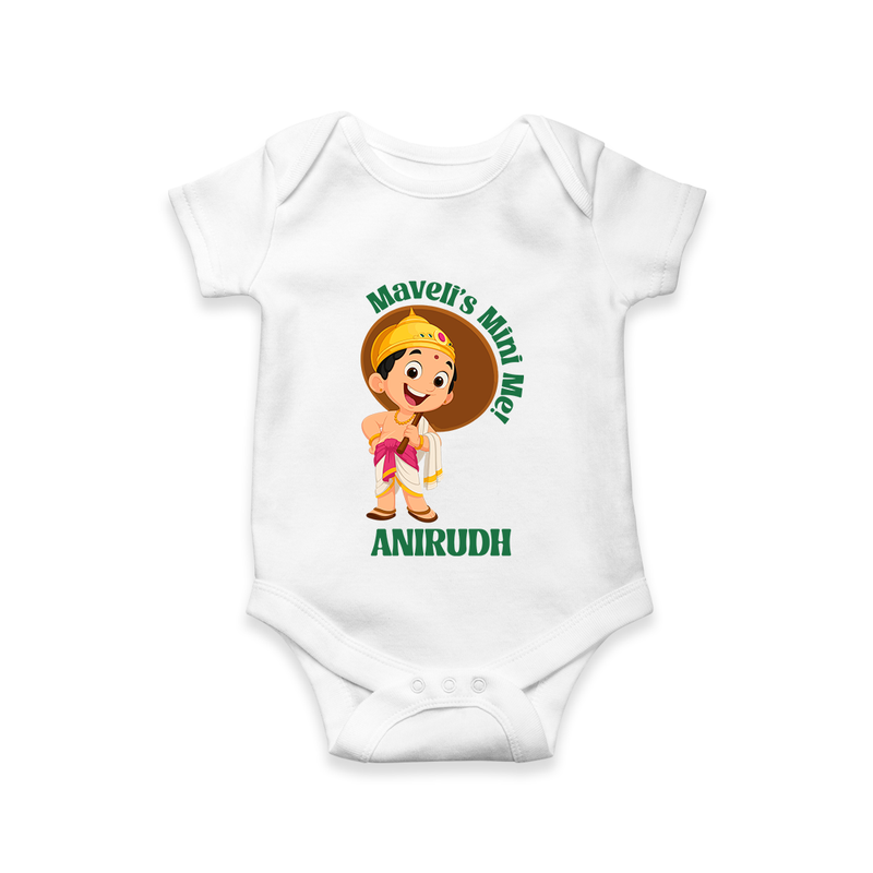Maveli's Mini Me Romper / Onesie | Personalized Baby Romper / Onesie for Onam Celebrations - WHITE - New Born (Chest 14")