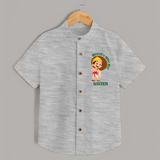 Little Mahabali Celebration Shirt - GREY - 0 - 6 Months Old (Chest 23")