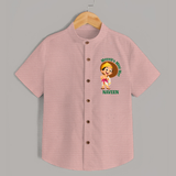 Little Mahabali Celebration Shirt - PEACH - 0 - 6 Months Old (Chest 23")