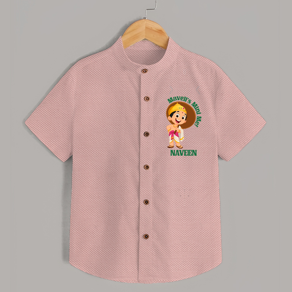 Little Mahabali Celebration Shirt - PEACH - 0 - 6 Months Old (Chest 23")