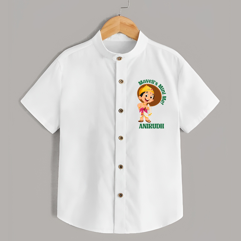 Maveli's Mini Me Shirt | Personalized Baby Shirt for Onam Celebrations - WHITE - 0 - 6 Months Old (Chest 23")