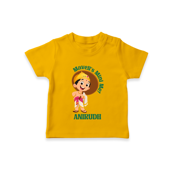 Maveli's Mini Me T-Shirt | Personalized Baby T-Shirt for Onam Celebrations - CHROME YELLOW - 0-5 Months Old (Chest 17")