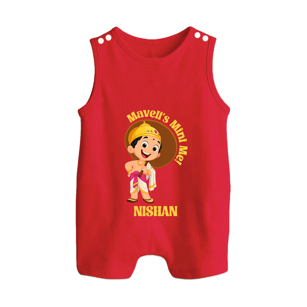 Little Mahabali Celebration Button Romper - RED - New Born (Chest 18")