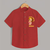 Maveli's Mini Me Shirt | Personalized Baby Shirt for Onam Celebrations - RED - 0 - 6 Months Old (Chest 23")