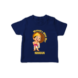 Little Mahabali Celebration T Shirt - NAVY BLUE - 0-5 Months Old (Chest 17")