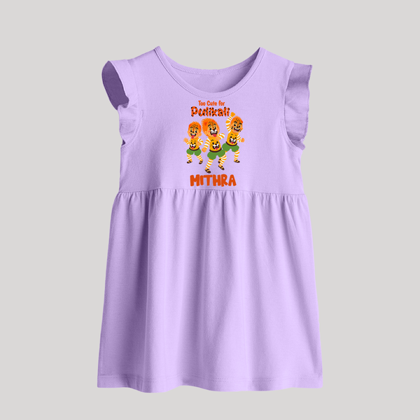 Cute Pulikali Festival Baby Frock - LILAC - 0 - 3 Months Old (Chest 17")