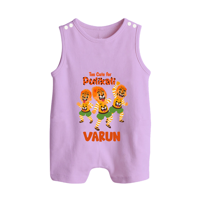 Too Cute for Pulikali Romper Suit | Custom Baby Romper Suit for Onam Fun - LILAC - 0 - 5 Months Old (Chest 18")