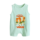 Too Cute for Pulikali Romper Suit | Custom Baby Romper Suit for Onam Fun - MINT GREEN - 0 - 5 Months Old (Chest 18")