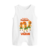 Too Cute for Pulikali Romper Suit | Custom Baby Romper Suit for Onam Fun - WHITE - 0 - 5 Months Old (Chest 18")