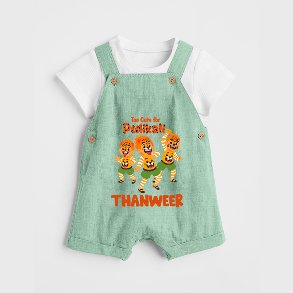 Cute Pulikali Festival Dungaree - MINT GREEN - 0 - 5 Months Old (Chest 18")