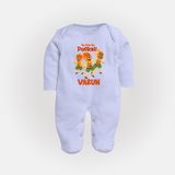Too Cute for Pulikali Sleep Suit | Custom Baby Sleep Suit for Onam Fun - BABY BLUE - New Born (Chest 7.5")