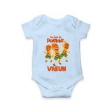 Too Cute for Pulikali Romper / Onesie | Custom Baby Romper / Onesie for Onam Fun - BABY BLUE - New Born (Chest 14")