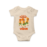 Too Cute for Pulikali Romper / Onesie | Custom Baby Romper / Onesie for Onam Fun - IVORY - New Born (Chest 14")