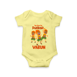 Too Cute for Pulikali Romper / Onesie | Custom Baby Romper / Onesie for Onam Fun - PASTEL YELLOW - New Born (Chest 14")