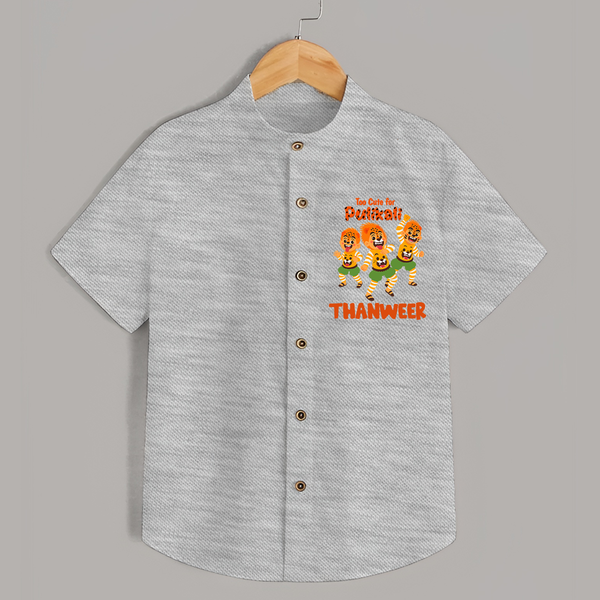 Cute Pulikali Festival Shirt - GREY - 0 - 6 Months Old (Chest 23")