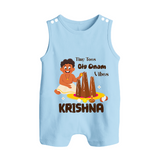 Tiny Toes Big Onam Vibes Button Romper - BABY BLUE - New Born (Chest 18")