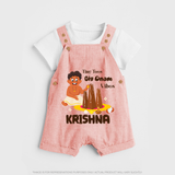Tiny Toes Big Onam Vibes Dungaree - PEACH - 0 - 5 Months Old (Chest 18")