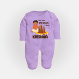 Tiny Toes Big Onam Vibes Full Body Suit - LILAC - New Born (Chest 7.5")