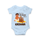 Tiny Toes Big Onam Vibes Romper - BABY BLUE - New Born (Chest 14")