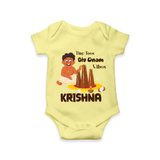 Tiny Toes Big Onam Vibes Romper - PASTEL YELLOW - New Born (Chest 14")