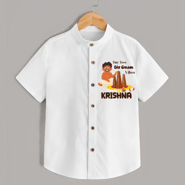 Tiny Toes Big Onam Vibes Shirt - WHITE - 0 - 6 Months Old (Chest 23")
