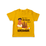 Tiny Toes Big Onam Vibes T Shirt - CHROME YELLOW - 0-5 Months Old (Chest 17")