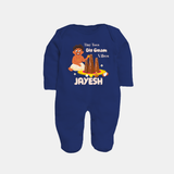 Tiny Toes Big Onam Vibes Full Body Suit - NAVY BLUE - New Born (Chest 7.5")