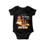 Tiny Toes Big Onam Vibes Romper - BLACK - New Born (Chest 14")