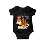 Tiny Toes Big Onam Vibes Romper / Onesie | Personalized Baby Romper / Onesie for Onam Festivities - BLACK - New Born (Chest 14")