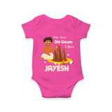 Tiny Toes Big Onam Vibes Romper - HOT PINK - New Born (Chest 14")