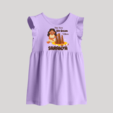 Onam Vibe Cute Little girl print Baby Frock - LILAC - 0 - 3 Months Old (Chest 17")