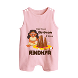 Tiny Toes Big Onam Vibes Romper Suit | Custom Baby Romper Suit for Onam Celebration - BABY PINK - 0 - 5 Months Old (Chest 18")
