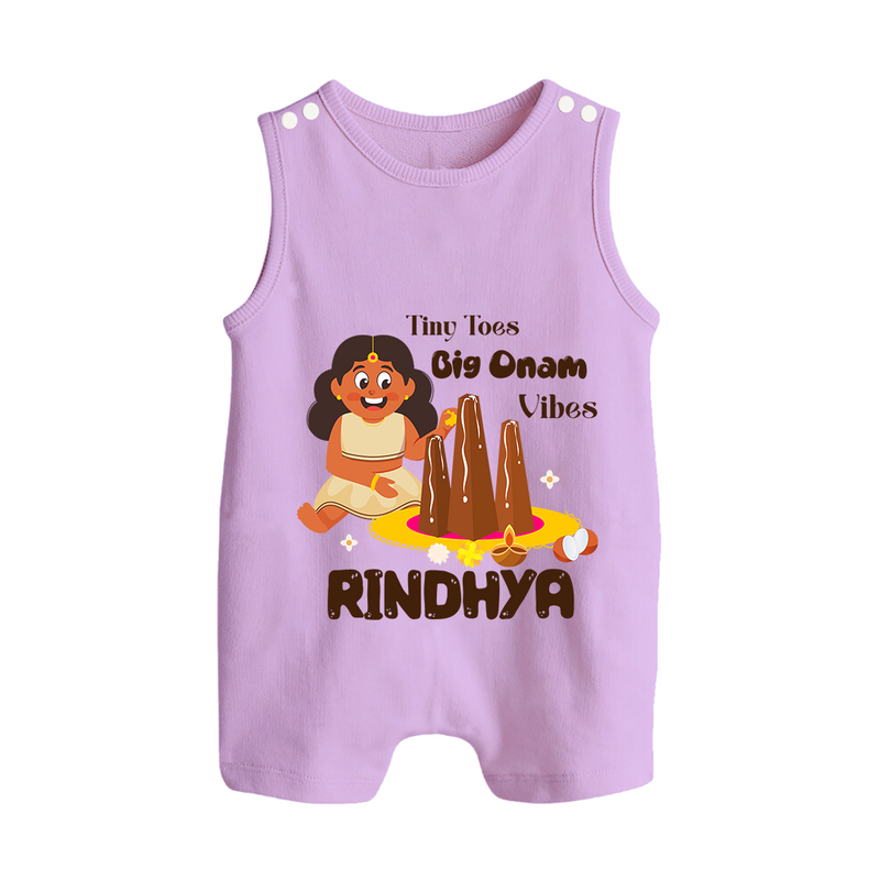 Tiny Toes Big Onam Vibes Romper Suit | Custom Baby Romper Suit for Onam Celebration - LILAC - 0 - 5 Months Old (Chest 18")