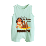 Tiny Toes Big Onam Vibes Romper Suit | Custom Baby Romper Suit for Onam Celebration - MINT GREEN - 0 - 5 Months Old (Chest 18")