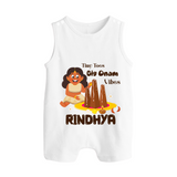 Tiny Toes Big Onam Vibes Romper Suit | Custom Baby Romper Suit for Onam Celebration - WHITE - 0 - 5 Months Old (Chest 18")