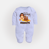 Tiny Toes Big Onam Vibes Sleep Suit | Custom Baby Sleep Suit for Onam Celebration - BABY BLUE - New Born (Chest 7.5")
